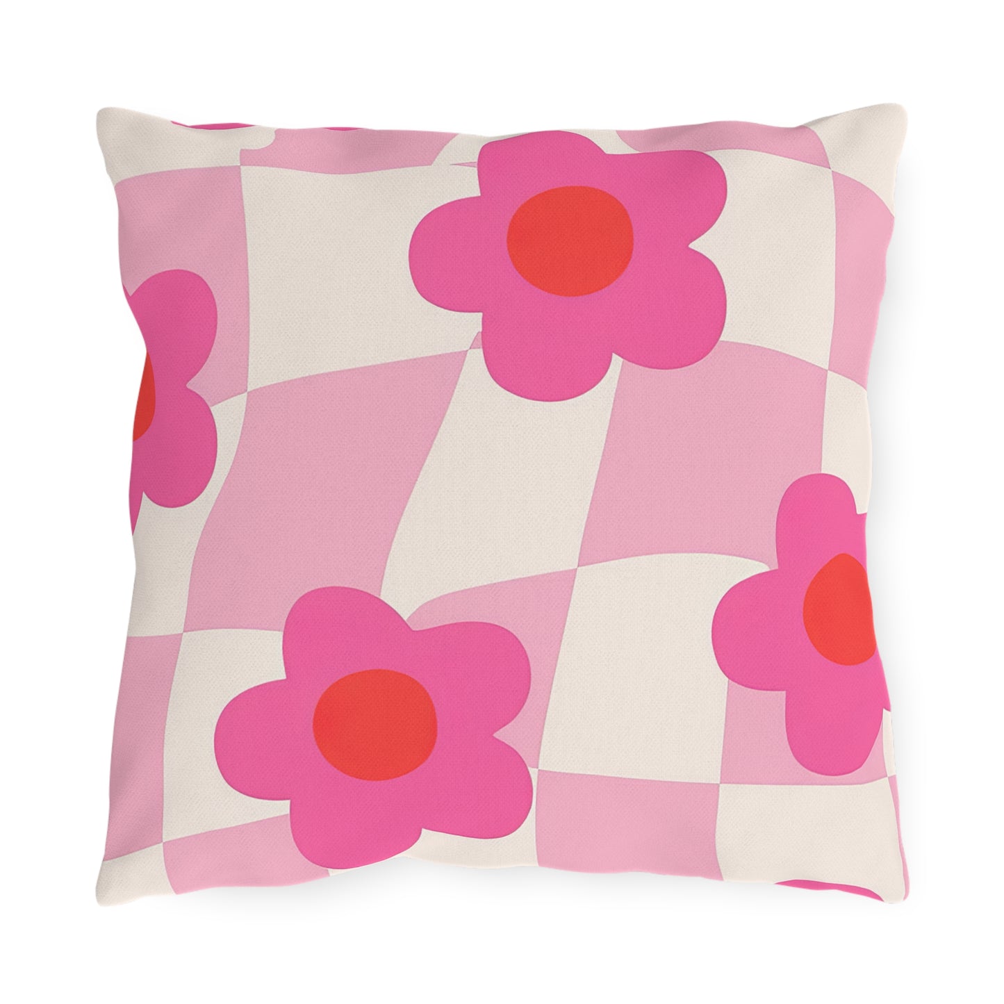 Decorative outdoor cushion featuring vibrant floral patterns