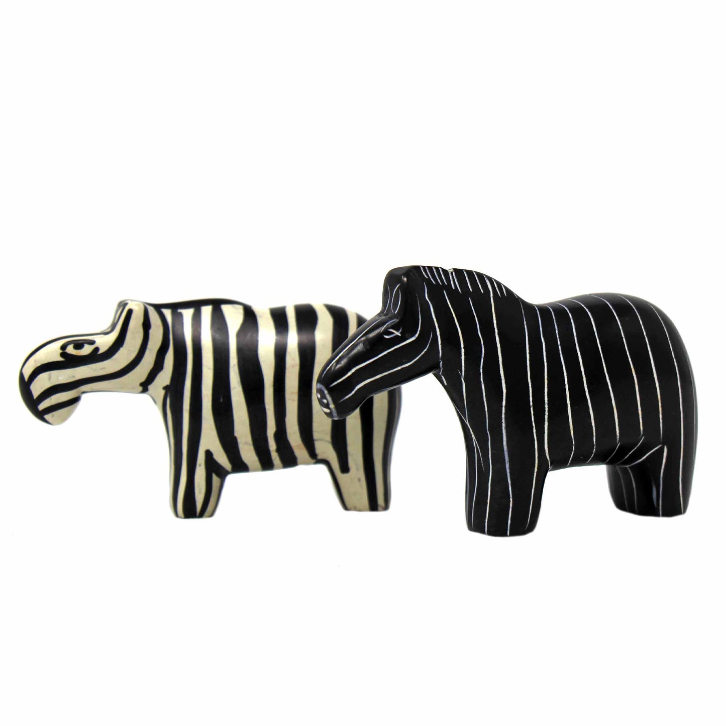 Unique handmade soapstone zebras from SMOLArt in Kenya
