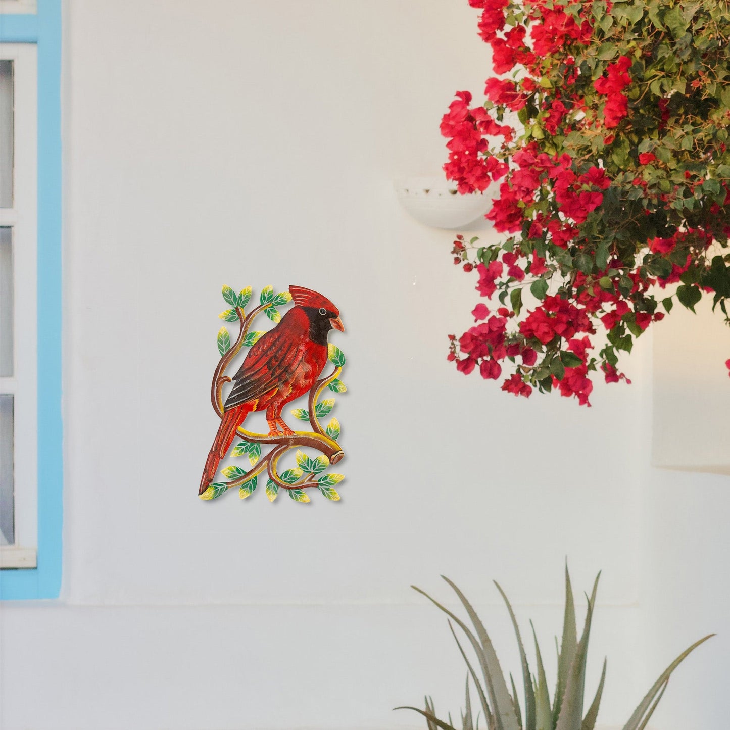 Eco-friendly metal artwork with hand-painted detailing
