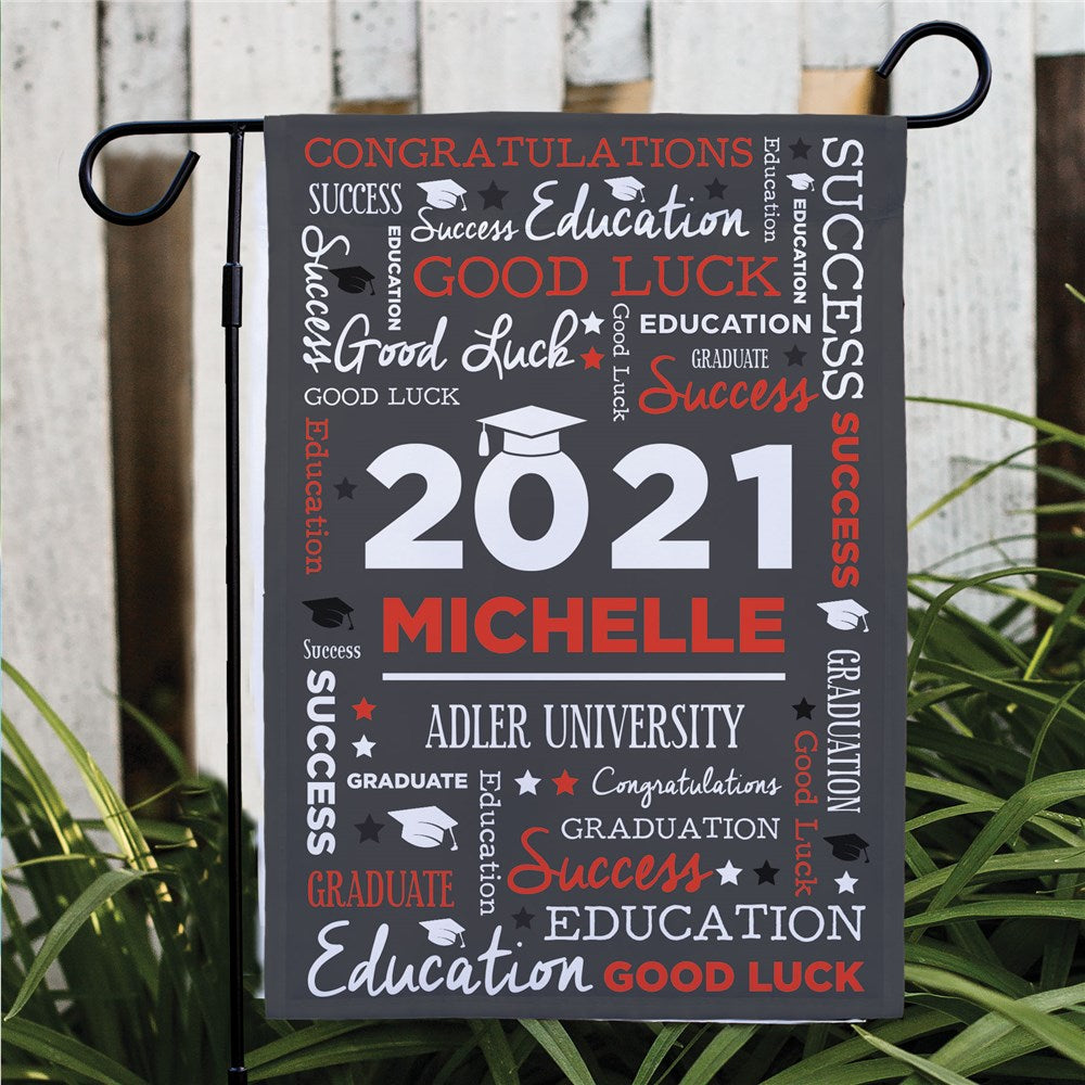 Personalized Word Art Graduation Garden Flag