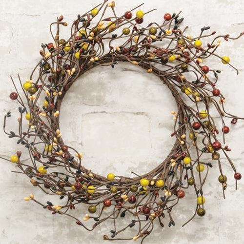 12" Primitive Berry Wreath with Poseable Branches