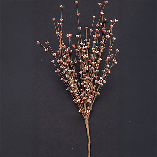 23-inch faux burgundy buttercup floral spray with wispy hand-wrapped stem for rustic and seasonal arrangements