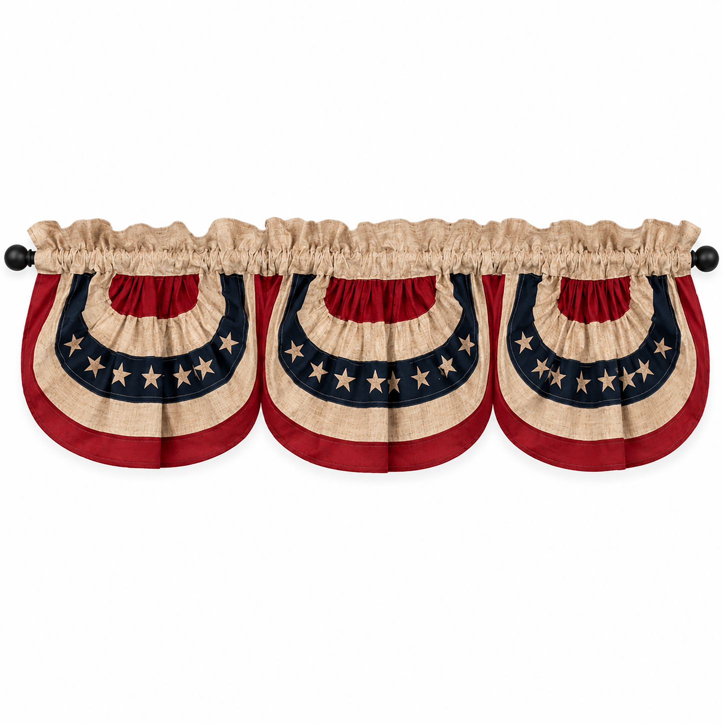 Tea-Stained Americana Bunting Valance
