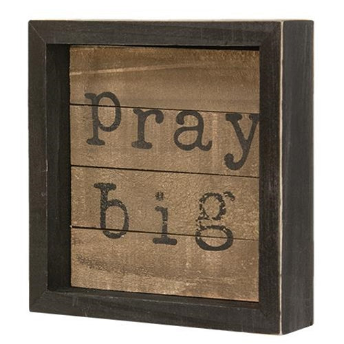 Rustic 5x5 inch wooden sign with sawtooth hanger and freestanding design