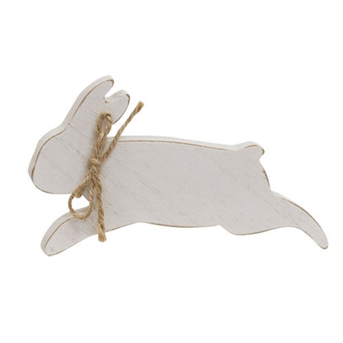 Small freestanding leaping bunny shelf sitter for spring farmhouse displays