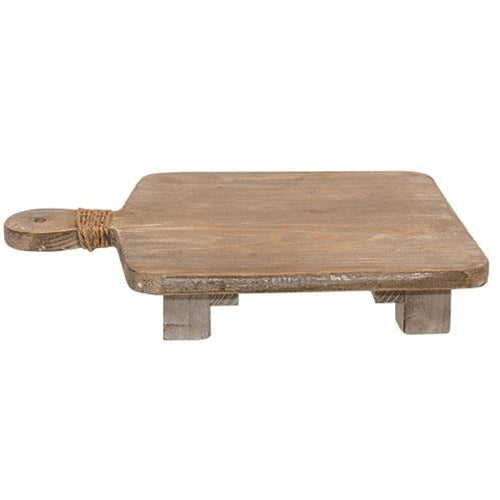 Rectangular Natural Wood Riser with Jute Handle