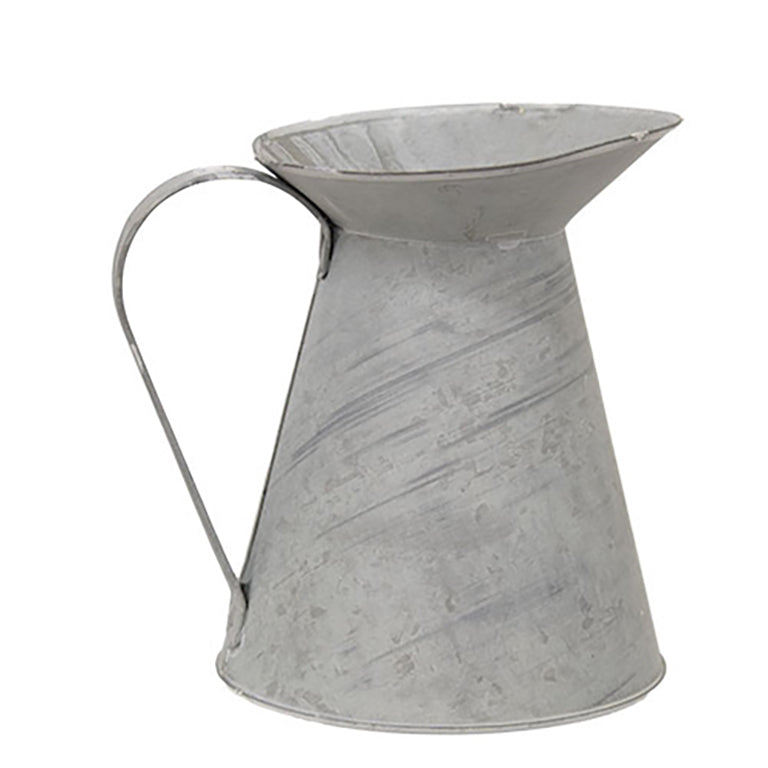 Rustic galvanized pitcher vase for farmhouse or country floral décor