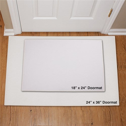 Close-up of Yellow Lab fleece-top doormat with bound edge