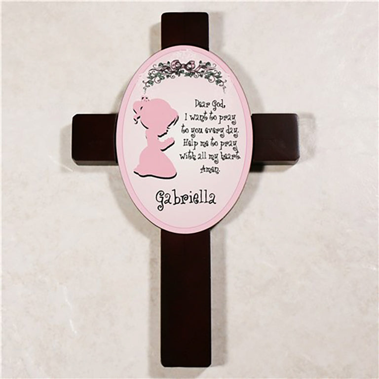 Personalized Girl’s Prayer Cross – Custom Wall Keepsake
