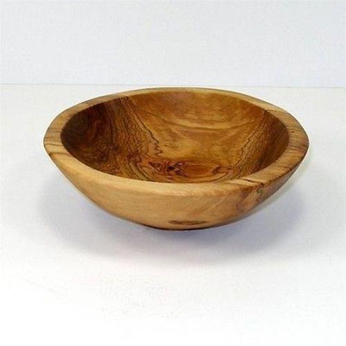 Fair Trade wooden serving bowl with natural grain patterns, handmade in Kenya.