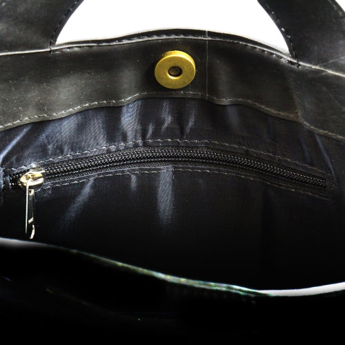 Recycled Rubber Shoulder Bag – Round Shape with Inner Pockets