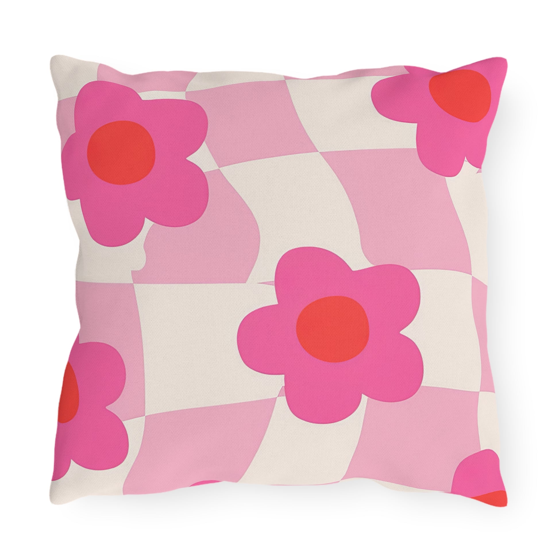 Cheerful outdoor pillow ideal for patio, balcony, and garden decor