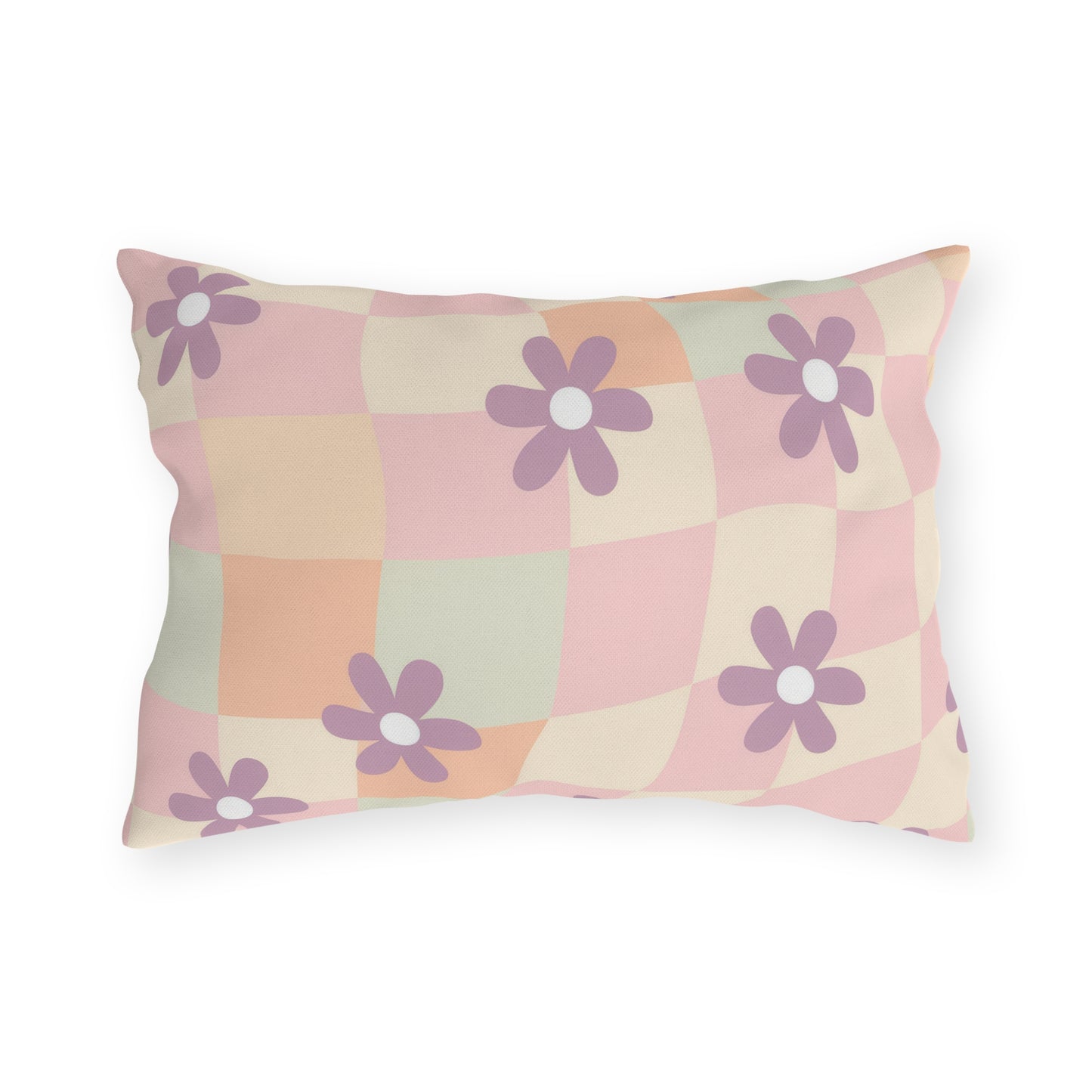 Colorful spring pillow designed for patio, garden, and balcony seating