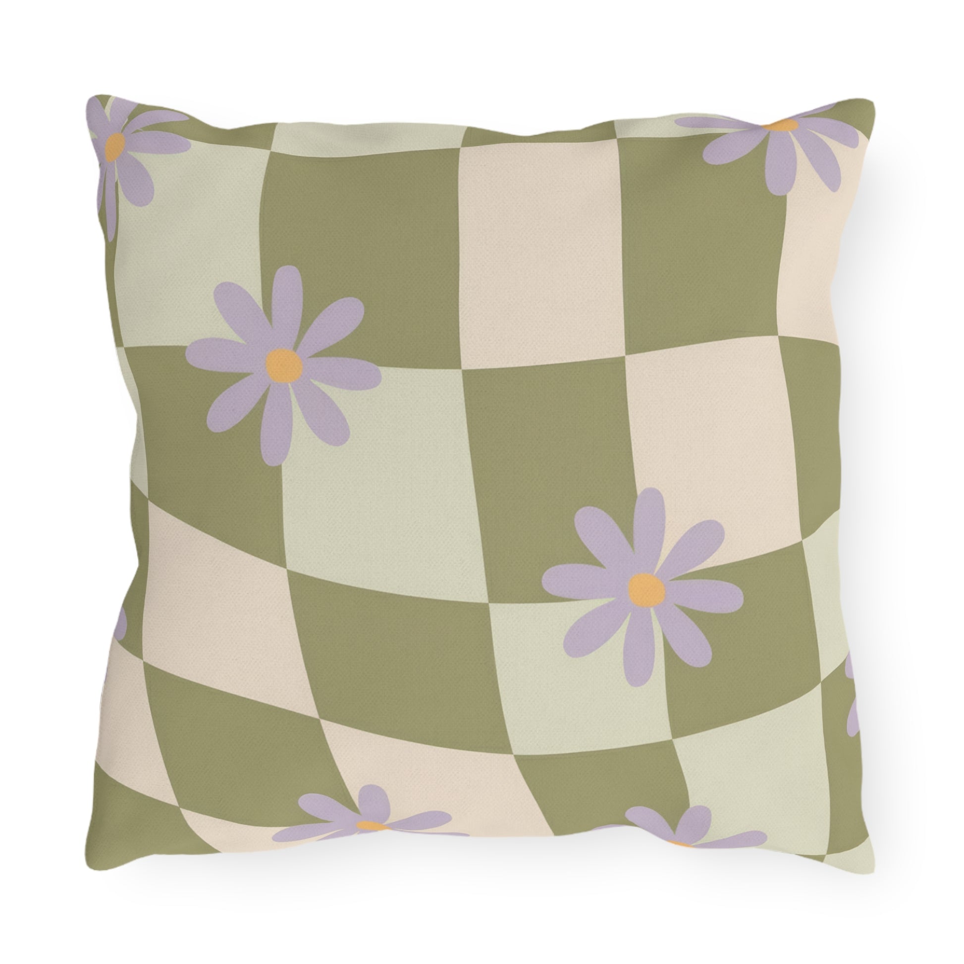 Soft spun polyester outdoor pillow for cozy backyard lounging
