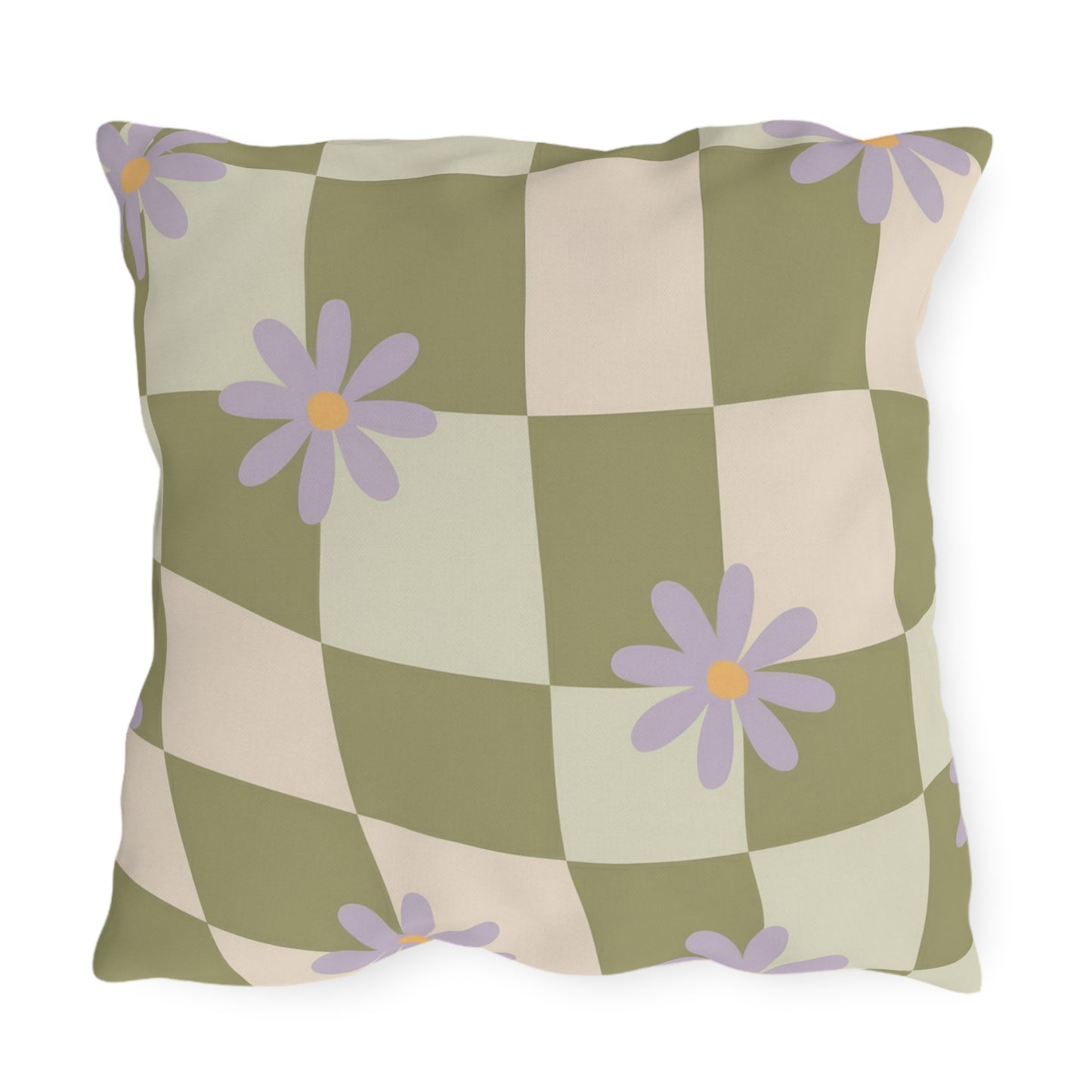 UV- and water-resistant floral pillow made for porch seating