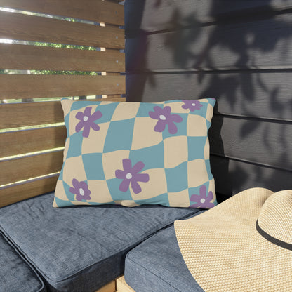 Soft and supportive rectangular pillow crafted for outdoor seating