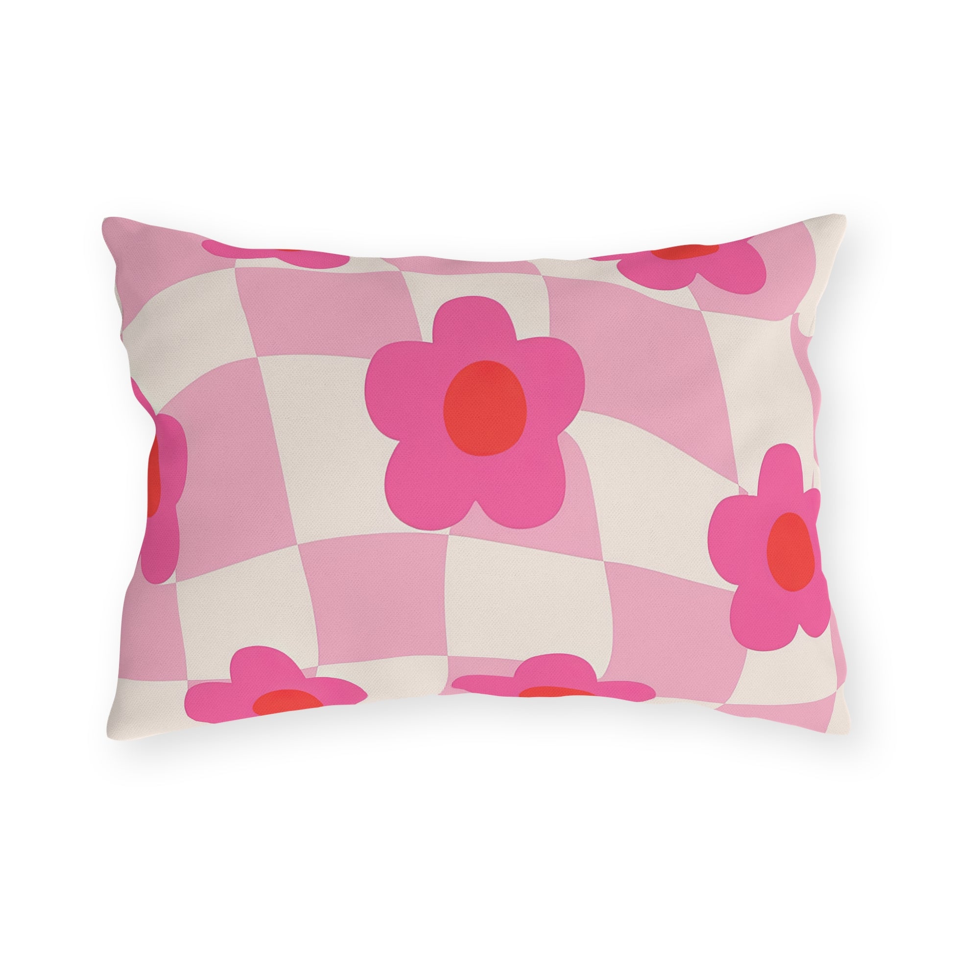Polyester outdoor cushion with bright design