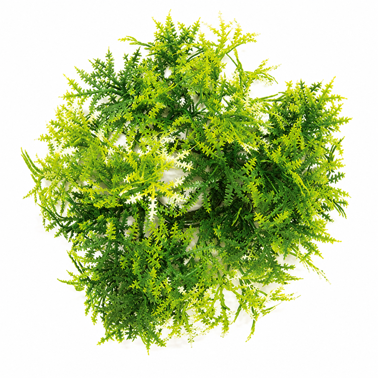 Forest Moss candle ring showing the full textured greenery and dimensional moss-like foliage on a green ring base.