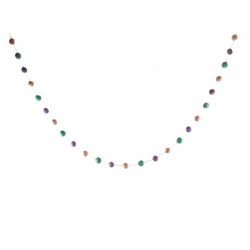 5-foot felt garland with loops on each end, perfect for nurseries, celebrations, and festive decorating.