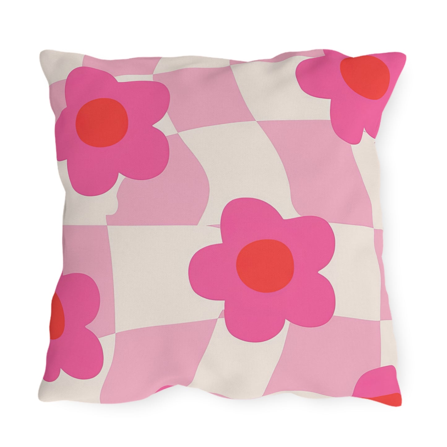 Outdoor throw pillow with bold floral prints for seasonal decor