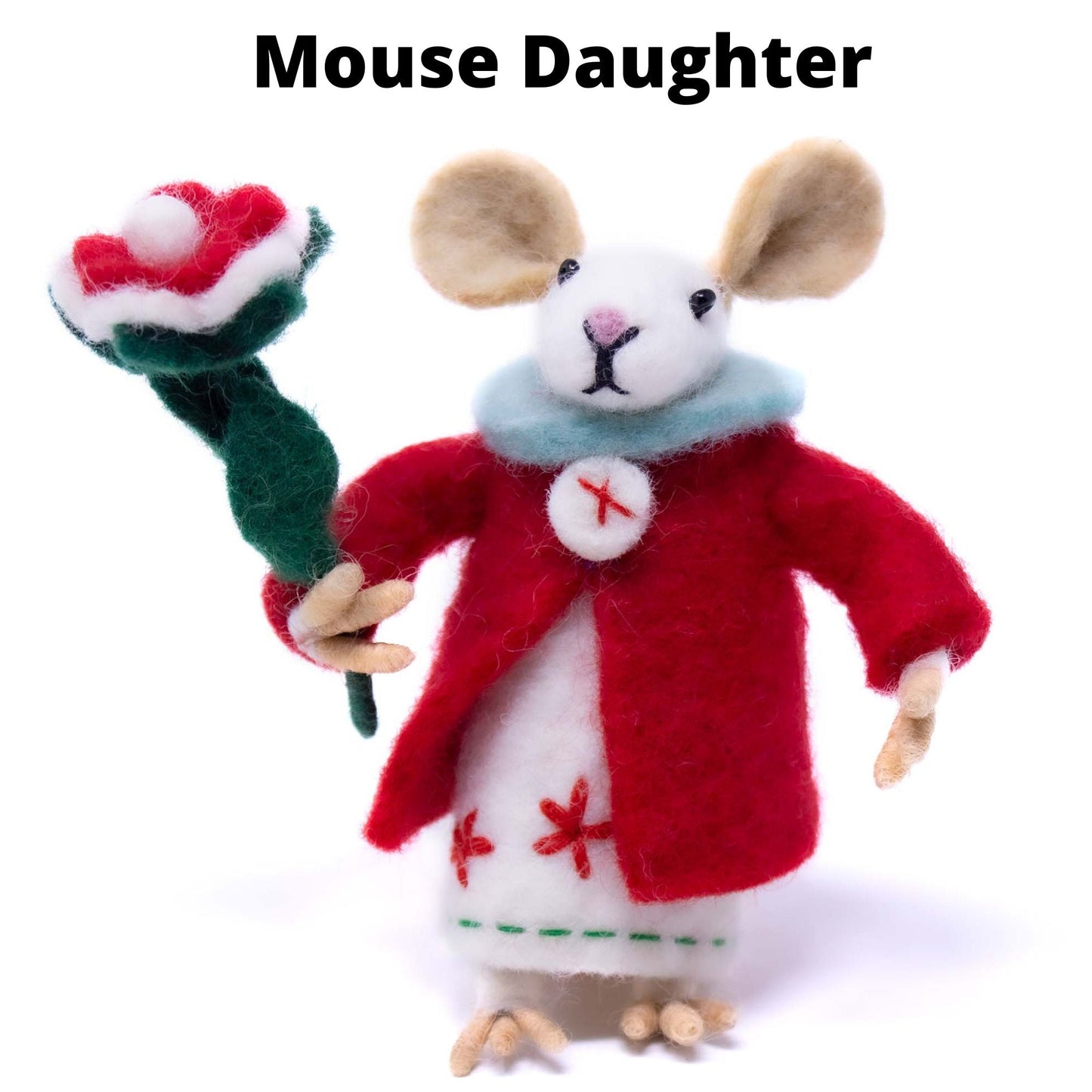 Fair Trade felt mouse figurines, handcrafted in Nepal, eco-friendly wool mice collectibles, sustainable home decor.