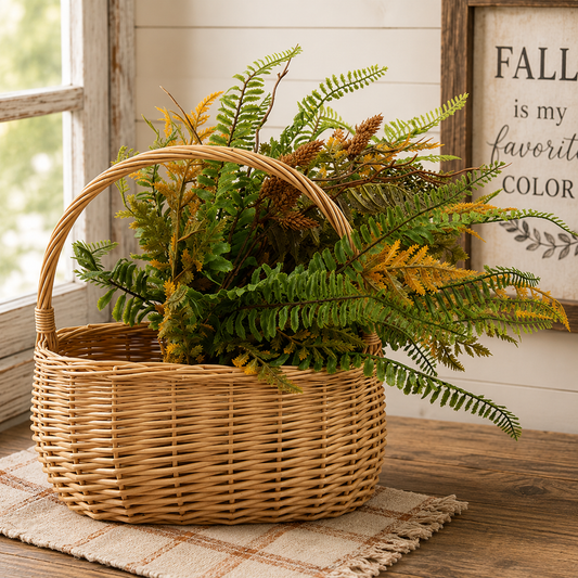 Fall Wetland Fern & Wheat Bush - 21"