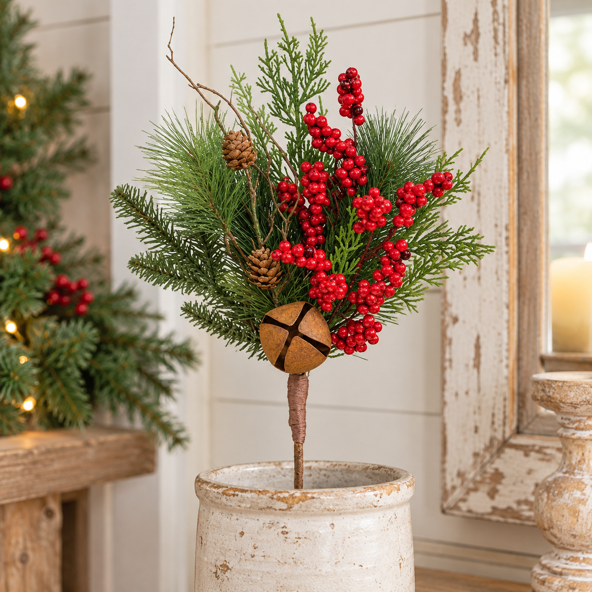 Jingle Berry Mixed Pine Pick - 18"