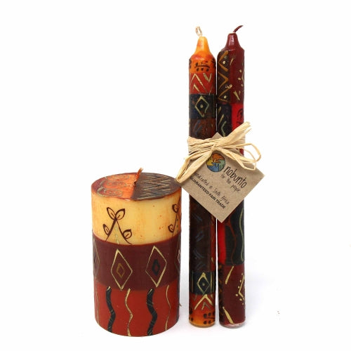 Single Boxed Hand-Painted Pillar Candle – 4 Inch