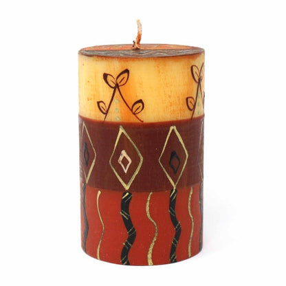 Single Boxed Hand-Painted Pillar Candle – 4 Inch