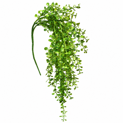 Realistic faux light green peppergrass greenery with trailing botanical stems and layered foliage for wreath making, seasonal centerpieces, cottage décor, and everyday home decorating.