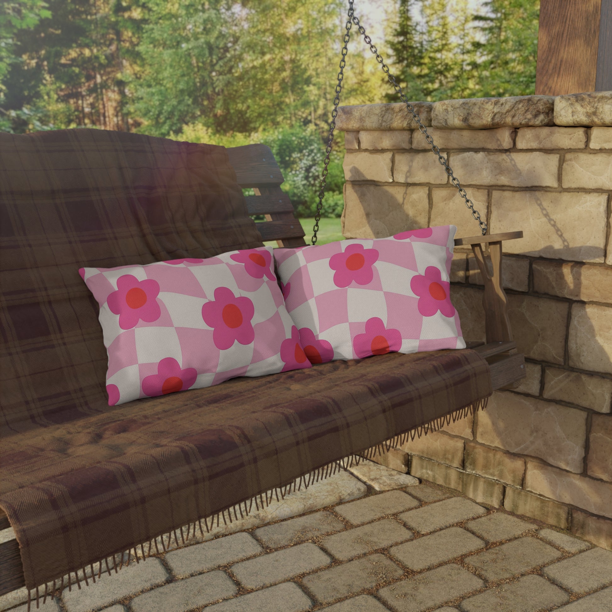 Water-resistant patio throw pillow for outdoor use