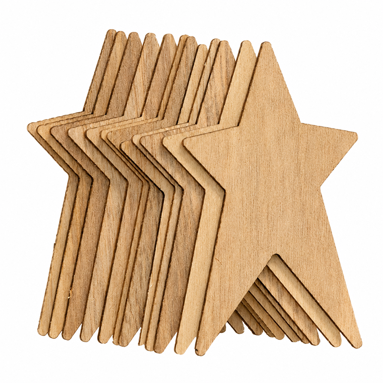 Natural unfinished 3 inch wood stars for bowl fillers tiered tray displays rustic decorating and creative craft projects
