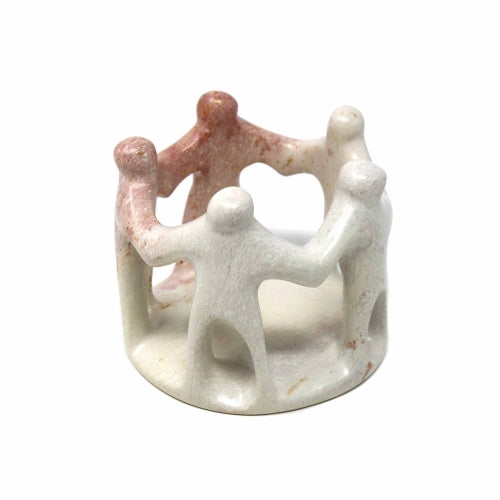 Hand-Carved Soapstone Circle of Friends Sculpture