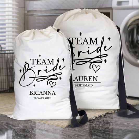 Personalized Team Bride Canvas Laundry Bag