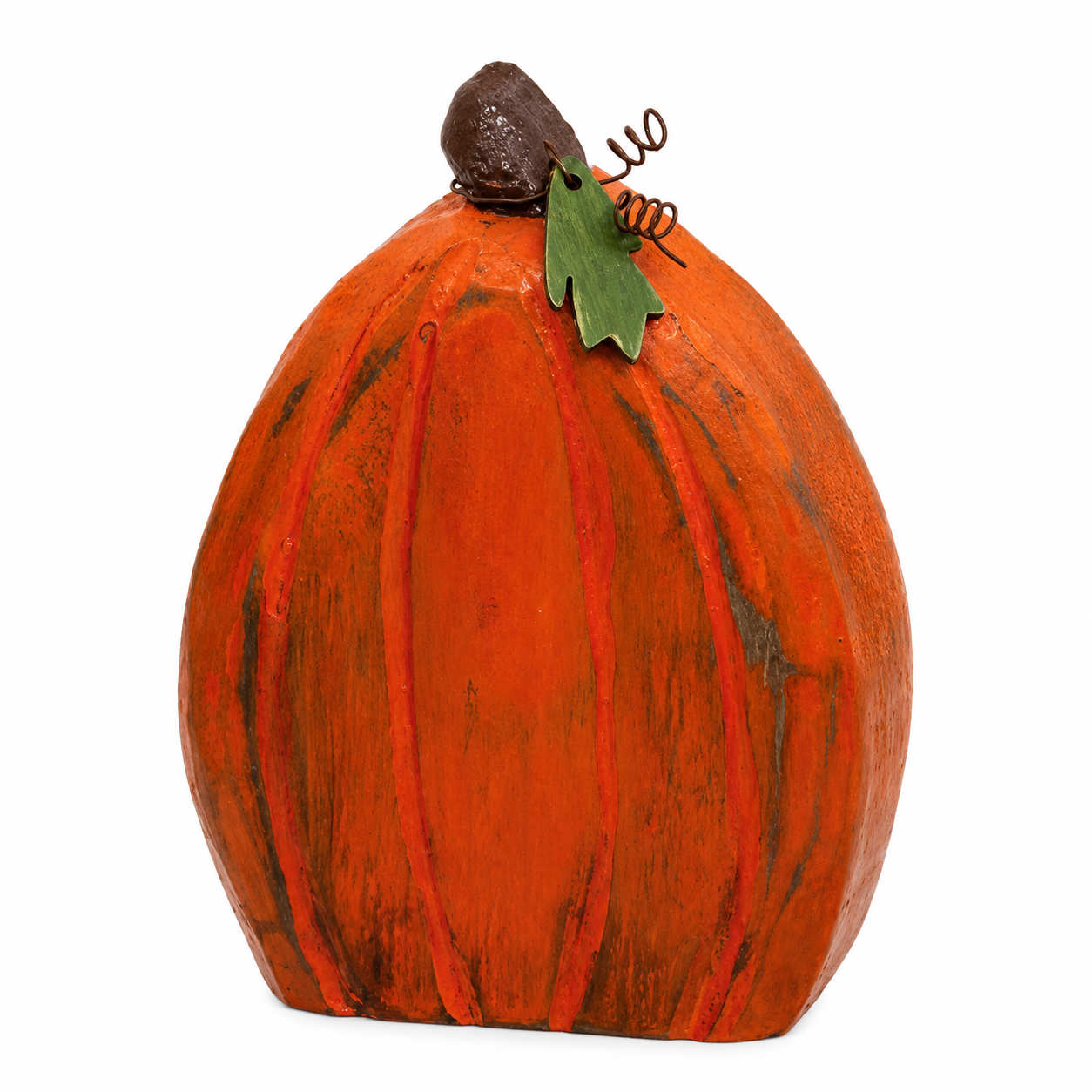 Carved Wooden Primitive Pumpkin Sitter - 5"