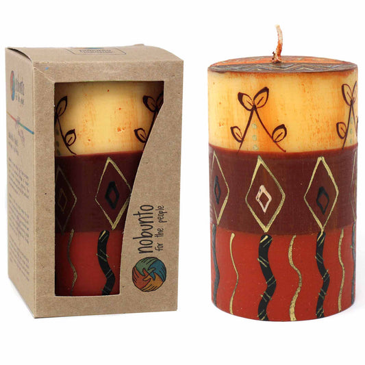 Single Boxed Hand-Painted Pillar Candle – 4 Inch