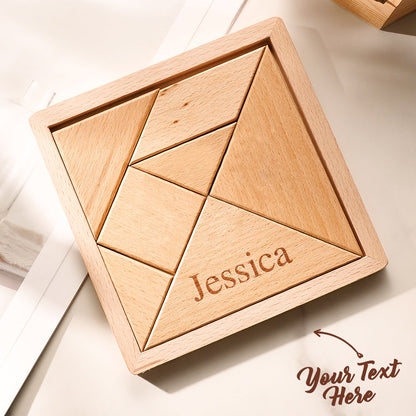 Custom Engraved Wooden Tangram Puzzle – Handmade Brain Teaser for All Ages
A beautifully crafted wooden Tangram puzzle with custom engraving, perfect for brain training, Montessori learning, and unique personalized gifts.