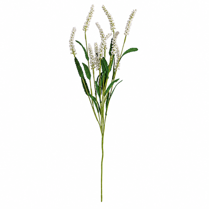 Neutral white floral stem for farmhouse vase arrangements, rustic tabletop decor, country centerpieces, lantern styling, and everyday floral decorating