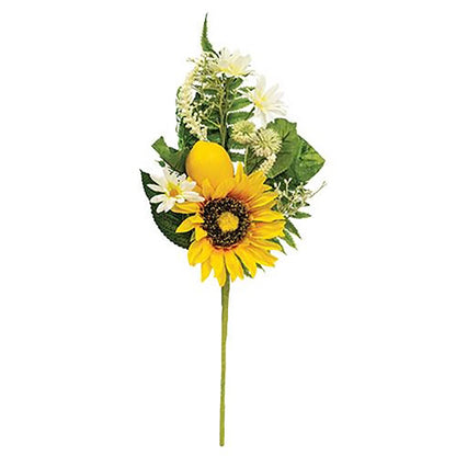 Summer floral pick with lemons and daisies, perfect for rustic vases and seasonal displays