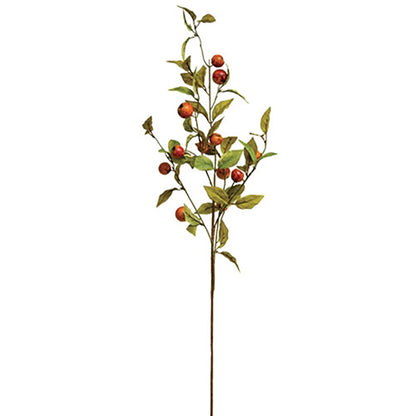 Artificial autumn branch with realistic crab apples and textured greenery