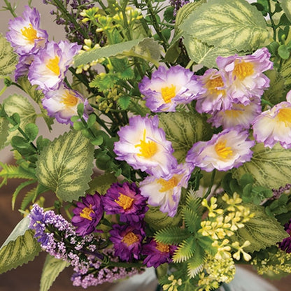 Amethyst Garden Bouquet featuring flexible green-wrapped stem and textured foliage