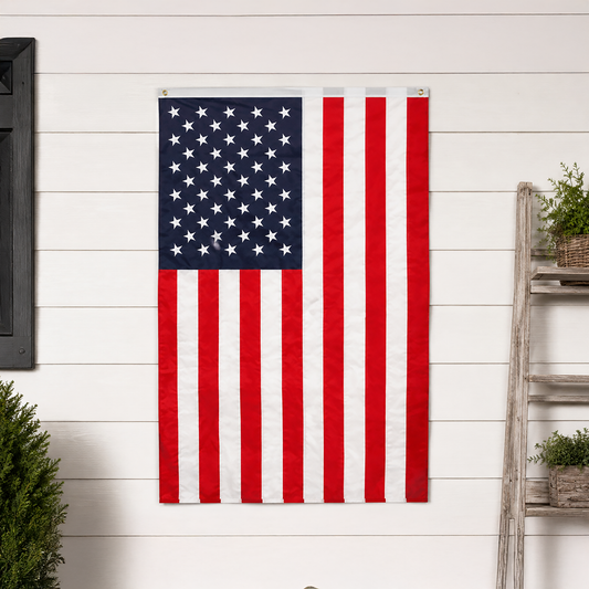 Embroidered Nylon American Flag with Grommets