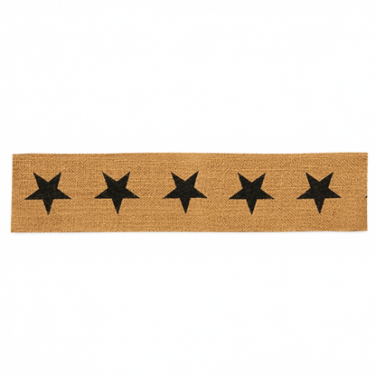 Black Star Burlap Ribbon - 6 Foot Roll