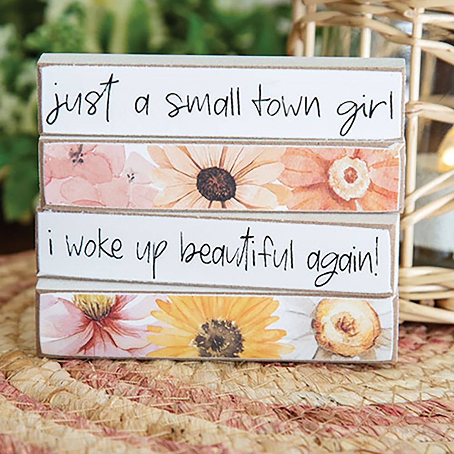 Small wood quote blocks for farmhouse-style home accents