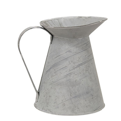 Rustic galvanized pitcher vase for farmhouse or country floral décor