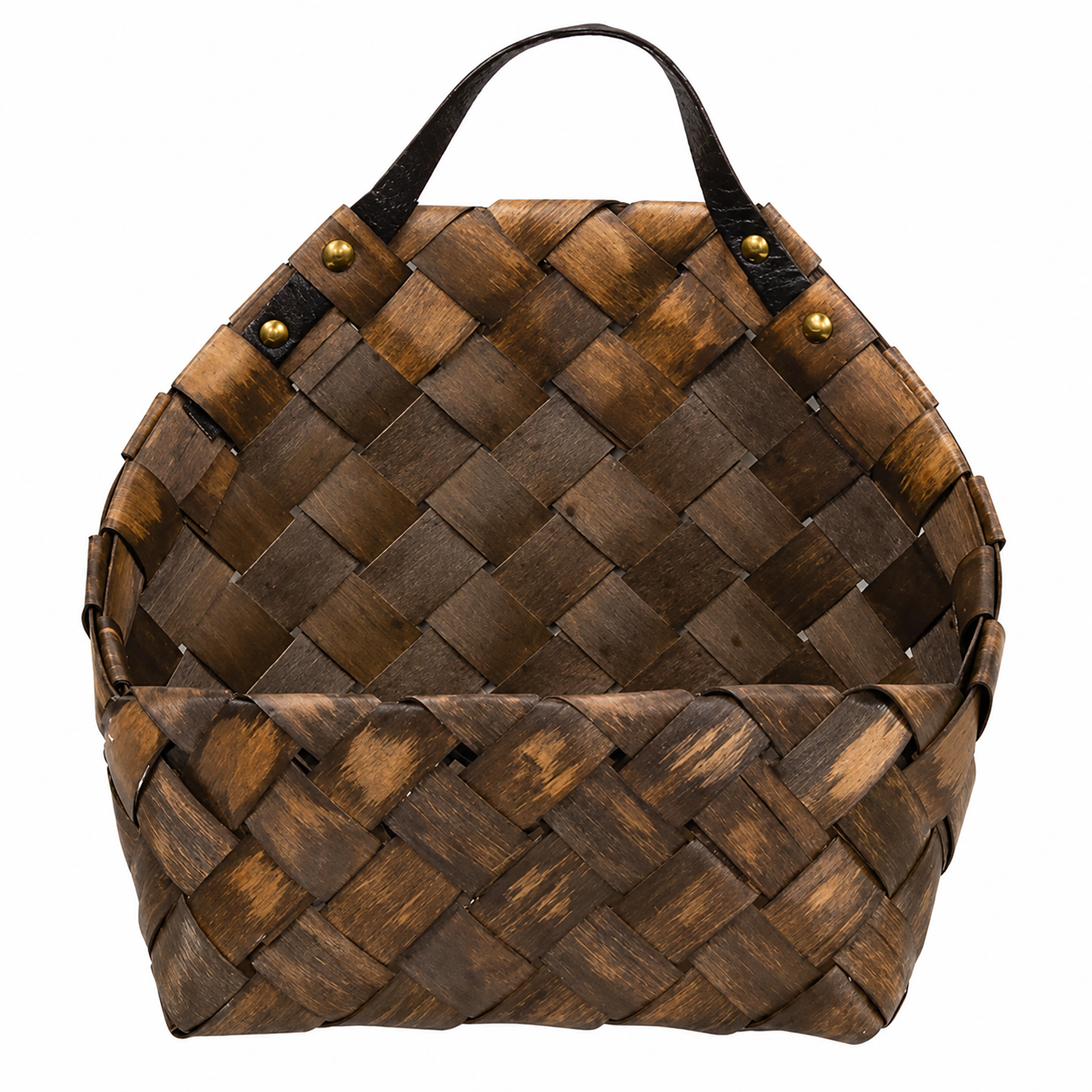 Woven wall basket with hanging handle for farmhouse mail storage, rustic greenery displays, entryway organization, and everyday country decorating