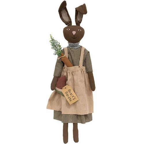 Primitive Easter bunny decoration with fruit and vegetable accessories