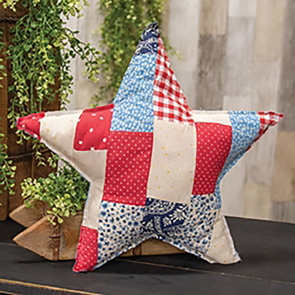 Patchwork Americana Star Pillow – 16"