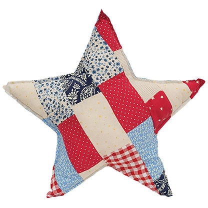Patchwork Americana Star Pillow – 16"