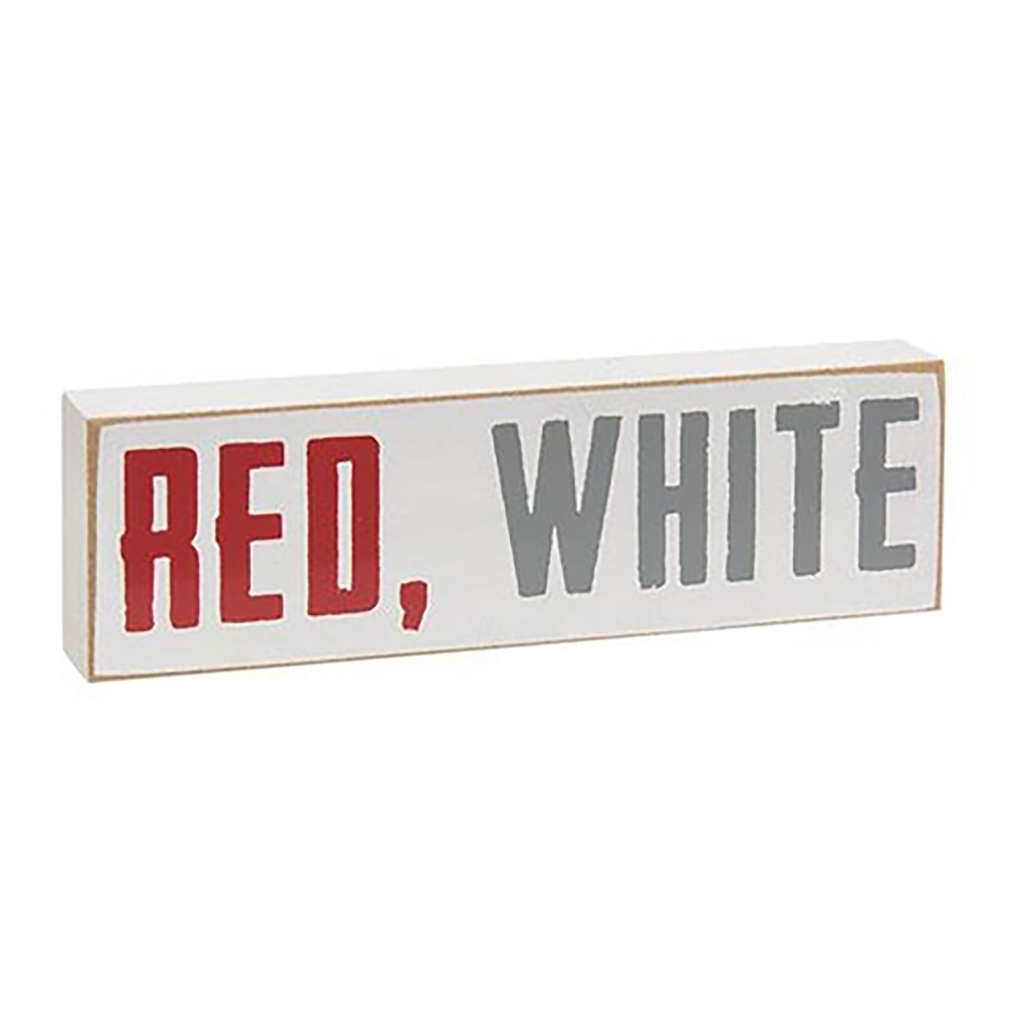 Patriotic tabletop block set with blessed sign and rustic farmhouse Americana decor accents
